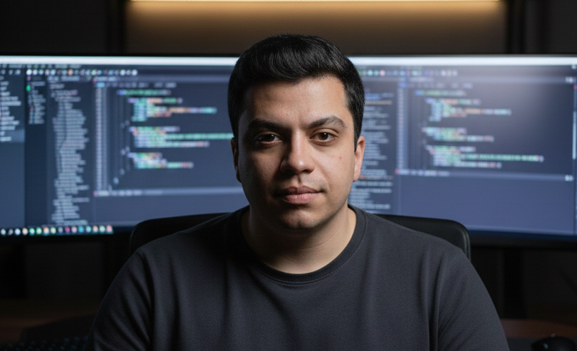 Portrait of Parsa Ahmadreza Ardebili in a developer workspace